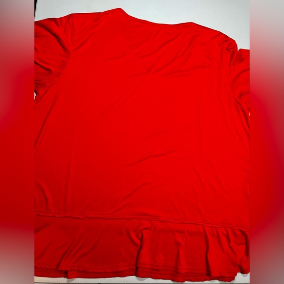 Doublju Bright Red V-Neck Short Sleeve Top - Picture 13 of 13